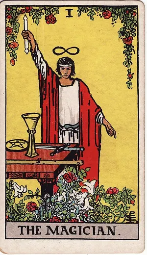 El Mago, carta del tarot Rider–Waite, 1909