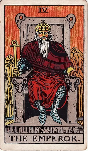 El Emperador, carta del tarot Rider–Waite, 1909