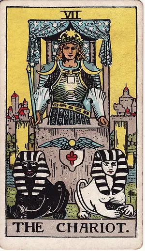 El Carro, carta del tarot Rider–Waite, 1909
