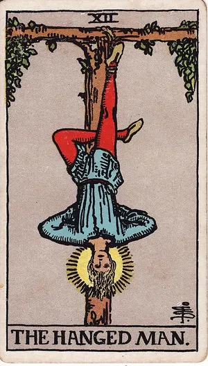 El Colgado, carta del tarot Rider–Waite, 1909
