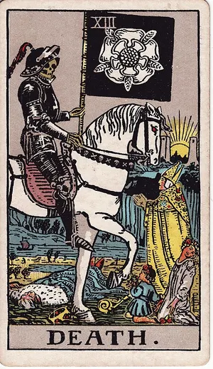 La Muerte, carta del tarot Rider–Waite, 1909