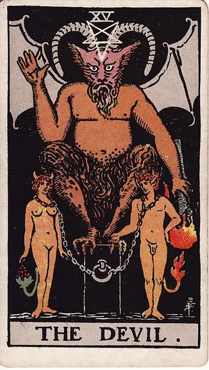 El Diablo, carta del tarot Rider–Waite, 1909
