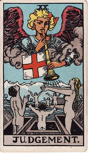 El Juicio, carta del tarot Rider–Waite, 1909